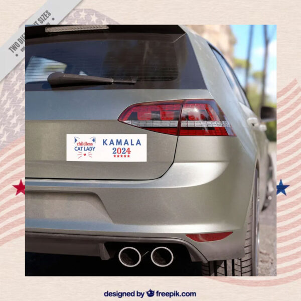 Childless Cat Lady Kamala 2024 Car Magnet