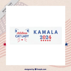 Childless Cat Lady Kamala 2024 Car Magnet