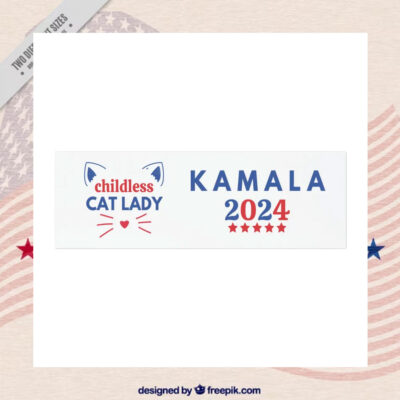 Childless Cat Lady Kamala 2024 Car Magnet