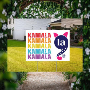 Colorful Comma La Kamala & Tim 2024 Yard Sign