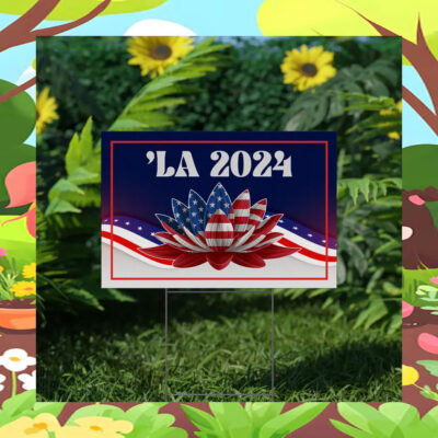 Comma La Harris 2024 American Lotus Yard Sign