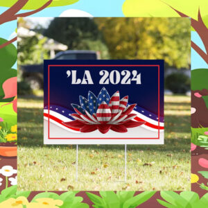 Comma La Harris 2024 American Lotus Yard Sign