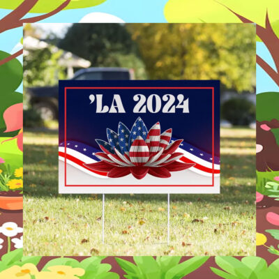 Comma La Harris 2024 American Lotus Yard Sign