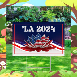 Comma La Harris 2024 American Lotus Yard Sign