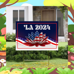 Comma La Harris 2024 American Lotus Yard Sign