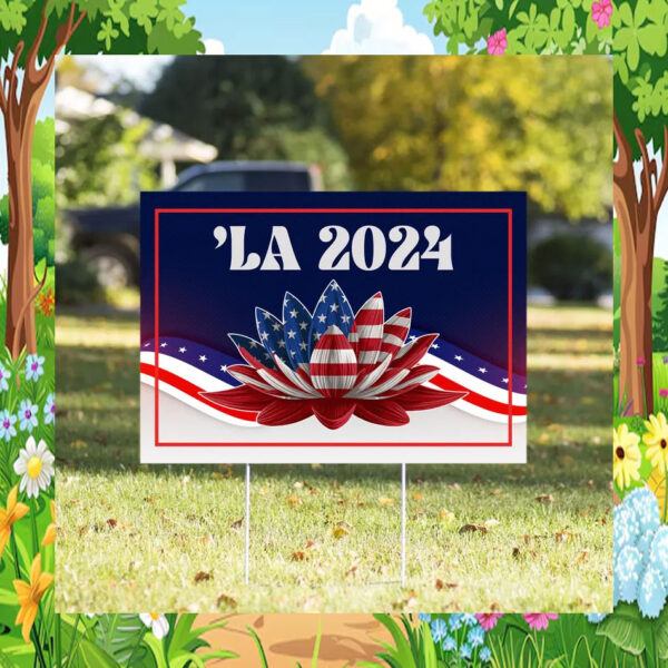 Comma La Harris Lotus 2024 Yard Sign