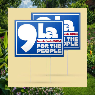 Comma La Harris Walz 2024 For The People Yard Sign