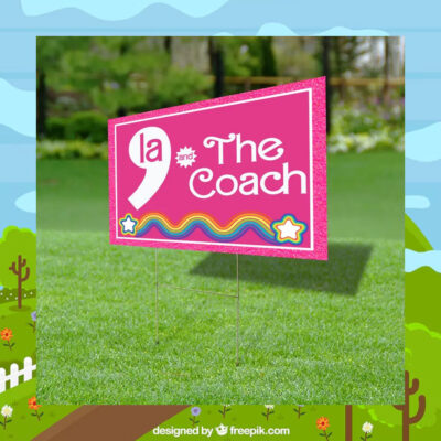 Comma La Kamala And The Coach Pink Yard Sign