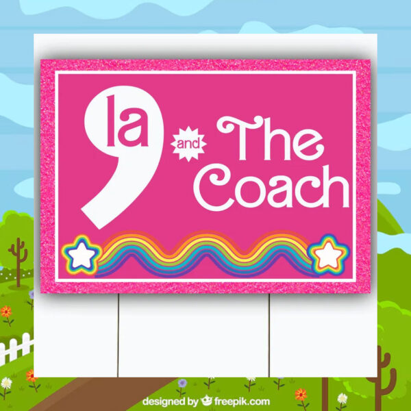 Comma La Kamala And The Coach Pink Yard Sign