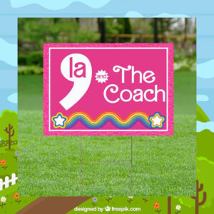 Comma La Kamala And The Coach Pink Yard Sign