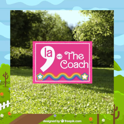 Comma La Kamala And The Coach Pink Yard Sign