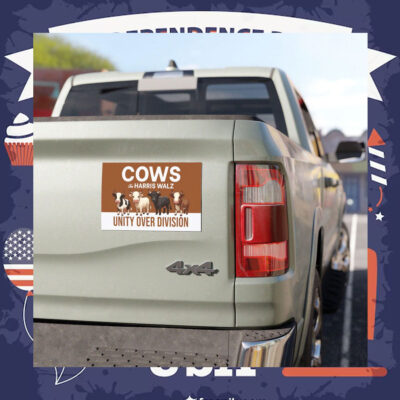 Cows For Harris Walz Unity Over Division 2024 Car Magnet