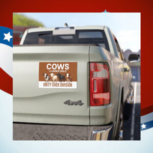Cows For Harris Walz Unity Over Division Car Magnet