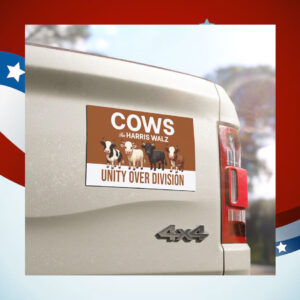 Cows For Harris Walz Unity Over Division Car Magnet