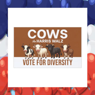 Cows For Harris Walz Vote For Diversity Car Magnet