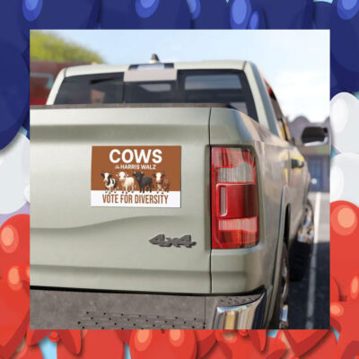 Cows For Harris Walz Vote For Diversity Car Magnet