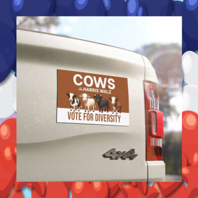 Cows For Harris Walz Vote For Diversity Car Magnet