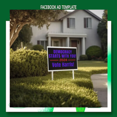 Democracy Starts With You Vote Harris 2024 Election Yard Sign
