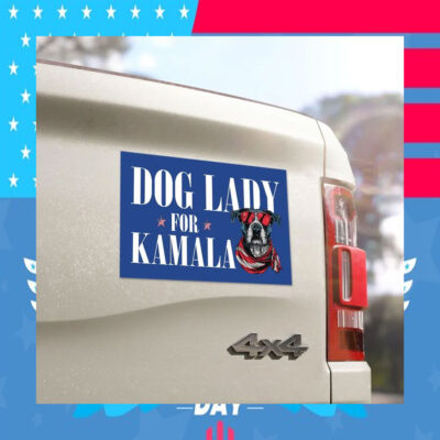 Dog Lady For Kamala Harris Car Magnets