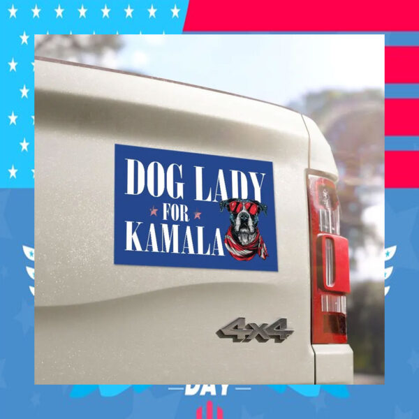 Dog Lady For Kamala Harris Car Magnets