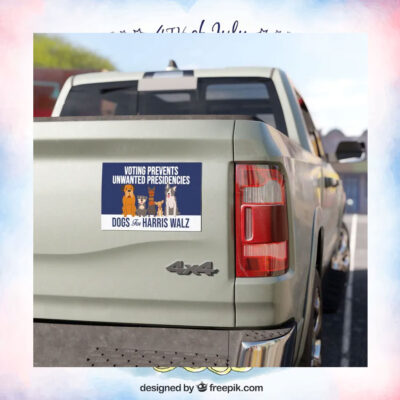 Dogs For Harris Walz 2024 Voting Prevents Unwated Presidencies Car Magnet