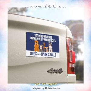 Dogs For Harris Walz 2024 Voting Prevents Unwated Presidencies Car Magnet