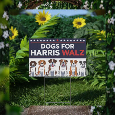 Dogs For Harris Walz 2024 Yard Sign