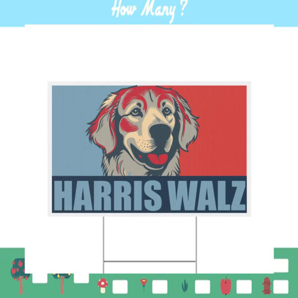 Dogs For Harris Walz Plastic Yard Sign