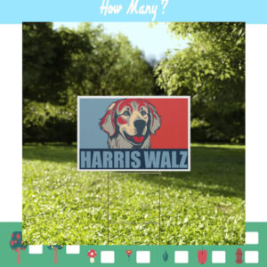 Dogs For Harris Walz Plastic Yard Sign