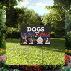 Dogs For Harris Walz Political Yard Signs