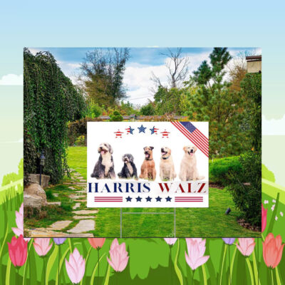 Dogs Harris Walz 2024 President Yard Sign