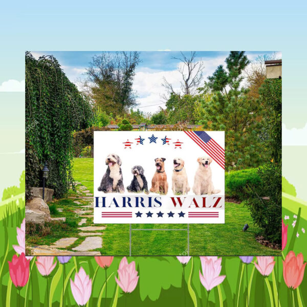 Dogs Harris Walz 2024 President Yard Sign