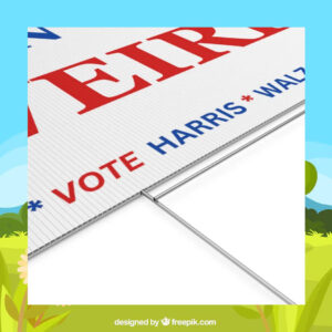 Don't Be Weird Vote Harris Walz 2024 Plastic Yard Sign