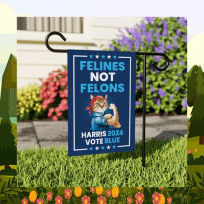 Felines Not Felons Flag Harris 24 Vote Blue Flag
