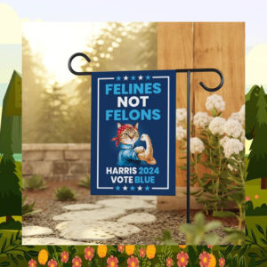 Felines Not Felons Flag Harris 24 Vote Blue Flag