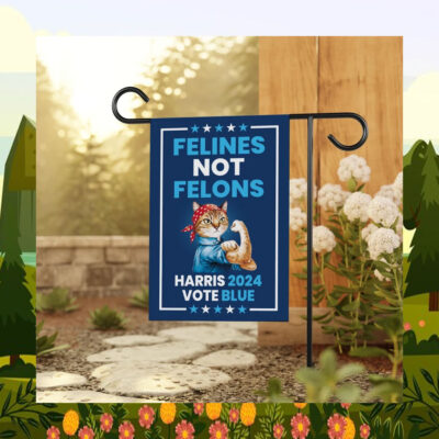 Felines Not Felons Flag Harris 24 Vote Blue Flag