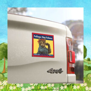 Felines Not Felons Harris 2024 Vote Blue Car Magnets