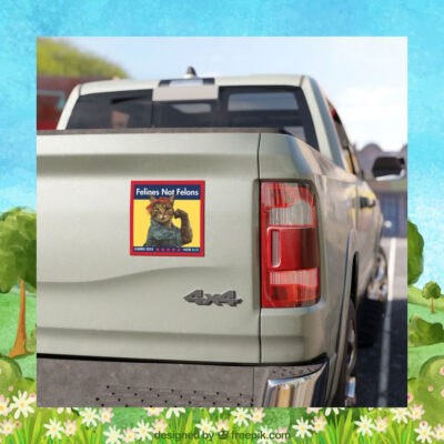 Felines Not Felons Harris 2024 Vote Blue Car Magnets