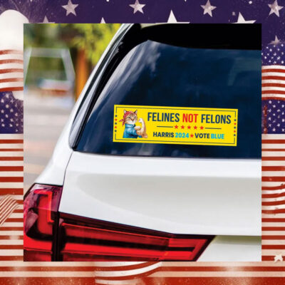 Felines Not Felons Harris 24 Vote Blue Stickers