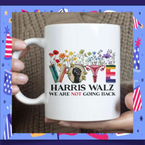 Floral Vote Harris Walz We Are Not Going Back Mug