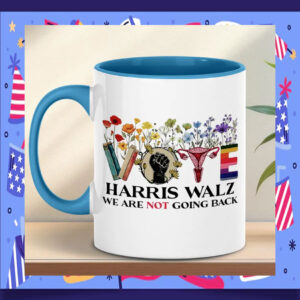 Floral Vote Harris Walz We Are Not Going Back Mug