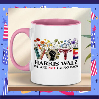 Floral Vote Harris Walz We Are Not Going Back Mug