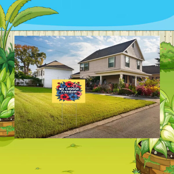 Flower We Choose Freedom Kamala Harris 24 Yard Sign
