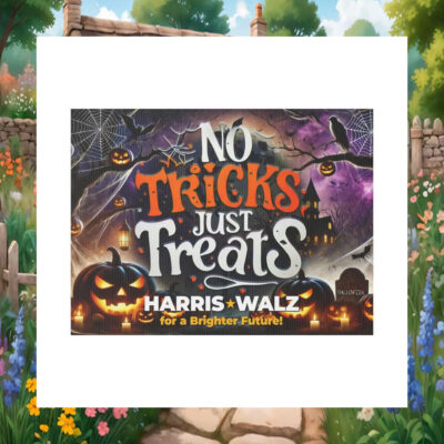 For A Brighter Future No Tricks Just Treats Harris Walz Yard Sign