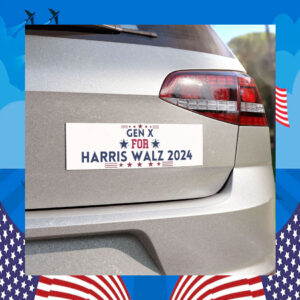Gen X For Harris Walz 2024 Car Magnet