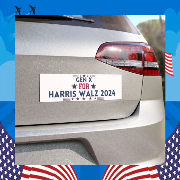 Gen X For Harris Walz 2024 Car Magnet
