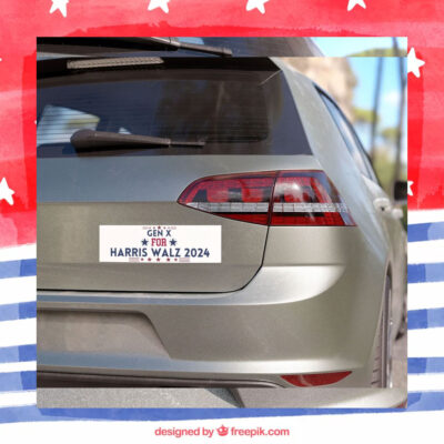 Gen X For Harris Walz 2024 Election Car Magnet