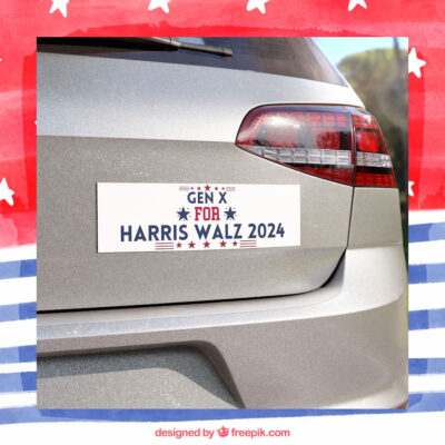 Gen X For Harris Walz 2024 Election Car Magnet