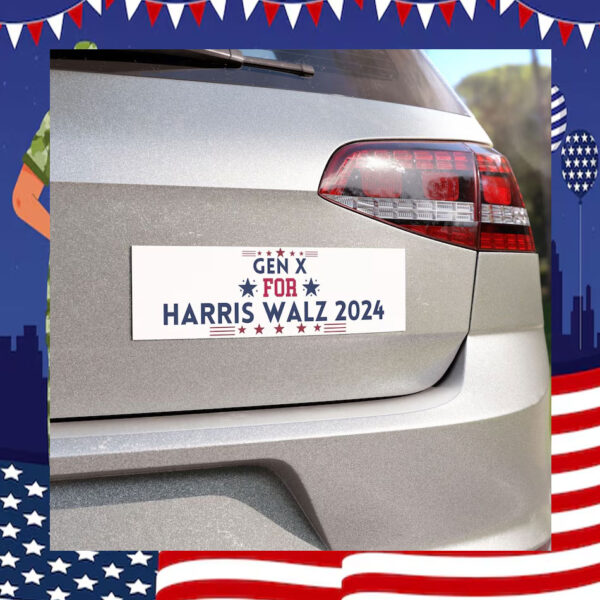Gen X For Harris Walz 24 Car Magnet
