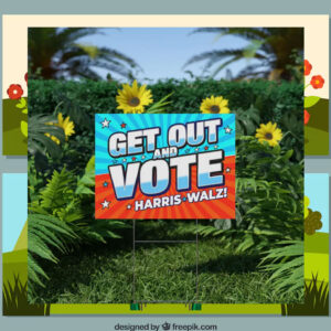 Get Out And Vote Harris Walz 2024 Yard Signs